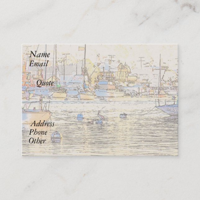 Carte De Visite Mer d'océan de port de bateaux de voiliers (Devant)