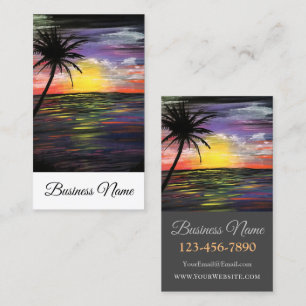 Carte De Visite Mer du coucher du soleil