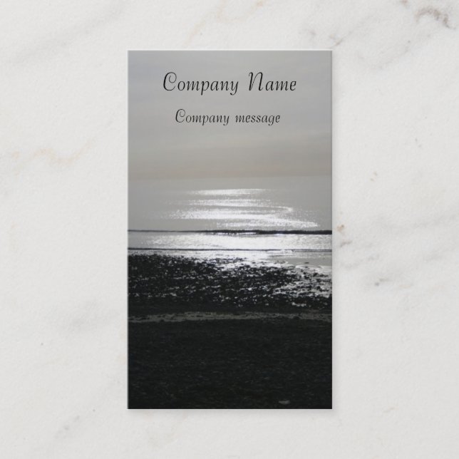 Carte De Visite mer, noire et blanche (Devant)