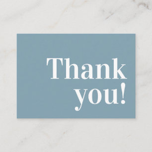 Carte De Visite MERCI affaires moderne insert serif denim bleu