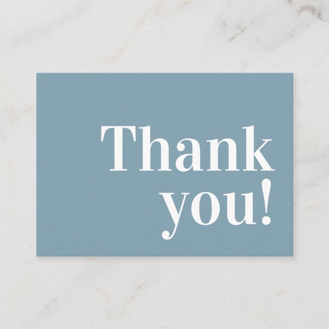 Carte De Visite MERCI affaires moderne insert serif denim bleu (Devant)