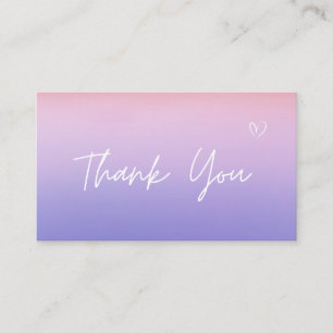 Carte De Visite Merci Blush rose violet Ombre dégradé tendance