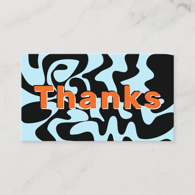 Carte De Visite Merci Business Rabais Bleu Bright Orange (Devant)
