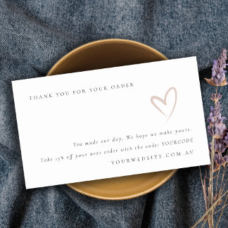 Carte De Visite Merci Cardiaque Minimal Pour Votre Commande