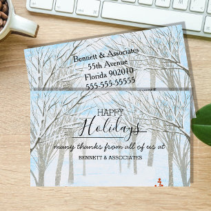 Carte De Visite Merci d'affaires joyeuses fêtes noël arbre