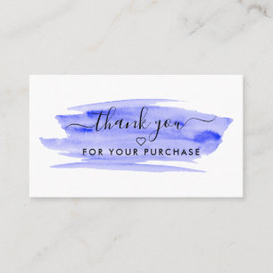Carte De Visite Merci d'aquarelle moderne Script