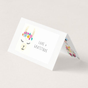 Carte De Visite Merci de Baby shower de Llama floral
