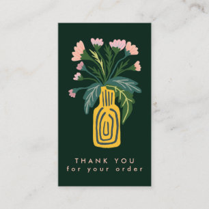 Carte De Visite Merci de commande de code QR VASE FLOWER personnal