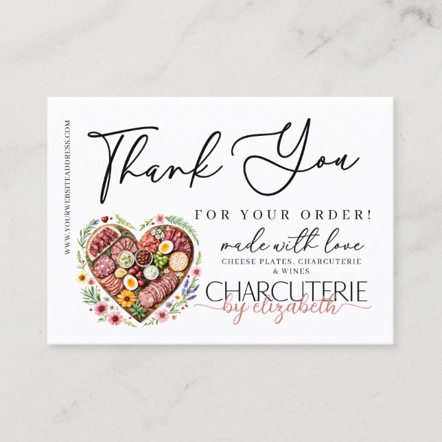 Carte De Visite Merci de commande du tableau de pâturage de Charcu (Devant)