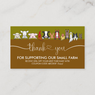 Carte De Visite Merci de l'Office vétérinaire des animaux de ferme