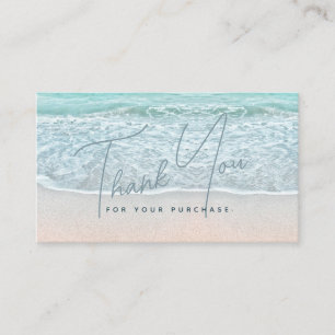 Carte De Visite Merci de plage de sable turquoise Blue Ocean