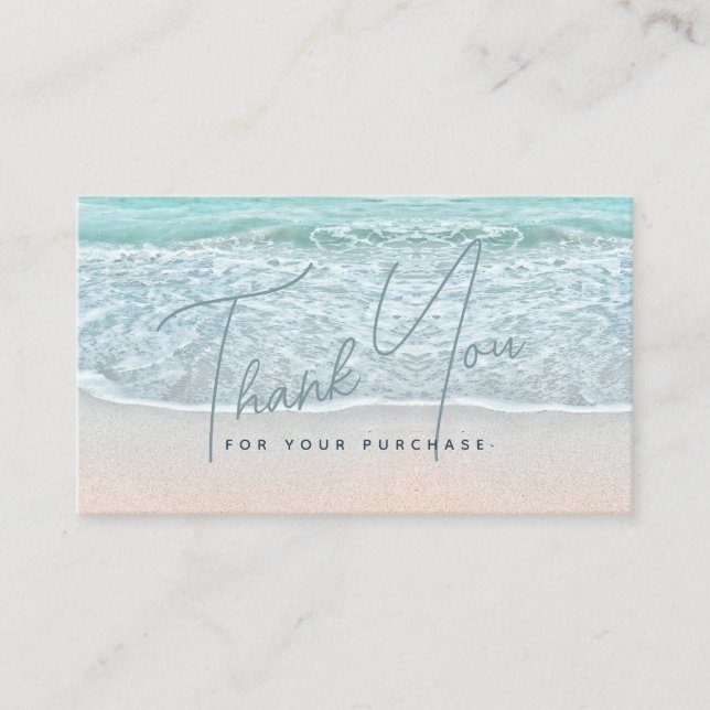 Carte De Visite Merci de plage de sable turquoise Blue Ocean (Devant)