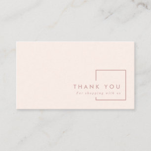 CARTE DE VISITE MERCI DE RECTANGLE NOIR ROSE SIMPLE MINIMAL