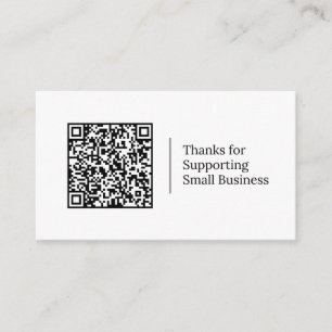Carte De Visite Merci de Soutenir les Petites Entreprises Code Q