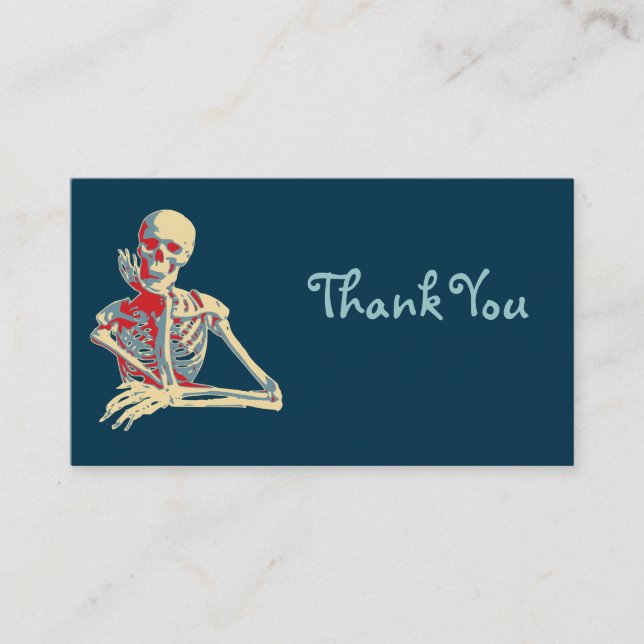 Carte De Visite Merci de squelette rétro (Devant)