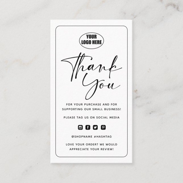 Carte De Visite Merci D'Entreprise Minimal Moderne Pour L'Insertio (Devant)