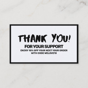 Carte De Visite Merci Elegant Rustic Instagram Remise