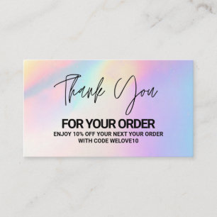 Carte De Visite Merci Elegme Holographique Instagram Réduction
