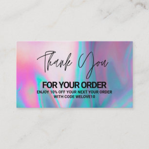 Carte De Visite Merci Elegme Holographique Instagram Réduction