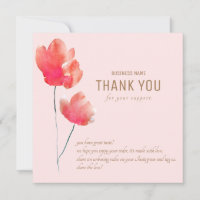 Carte de visite Merci floral d'aquarelle