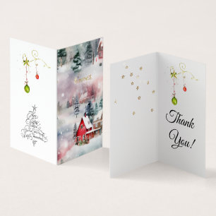 Carte De Visite MERCI Hiver Bonheur Vacances