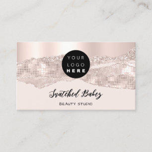 Carte De Visite Merci Logo QR Code Boutique en ligne Rose Poudre