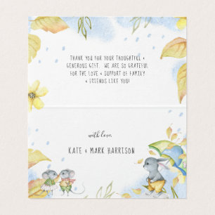 Carte De Visite Merci lunatique de baby shower d'animaux d'automne