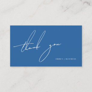 Carte De Visite Merci manuscrit bleu simple et moderne