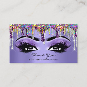 Carte De Visite Merci maquillage Brow Eyelash Drivers Purple Silve