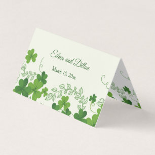 Carte De Visite Merci Mariage Shamrock irlandais