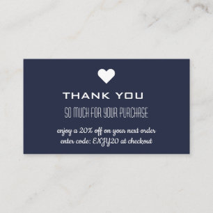 Carte De Visite Merci Marine Blue Remise Coeur