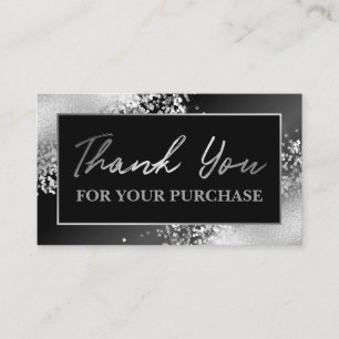 Carte De Visite Merci Parties scintillant Glam Silver Pour Votre A