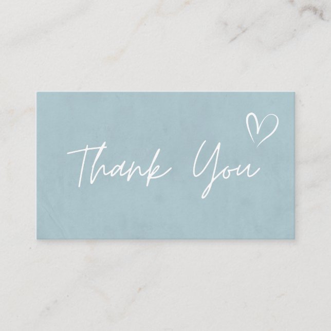 Carte De Visite Merci Pastel Bleu Bleu Bleu Neutre Ombre Remise (Devant)