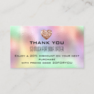 Carte De Visite Merci Poshmark Instagr Réduction Diamond Heart