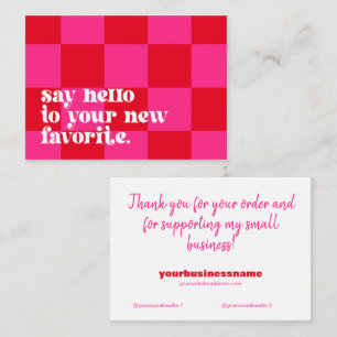 Carte De Visite Merci Pour Acheter Petit Chèque Rose Insertion