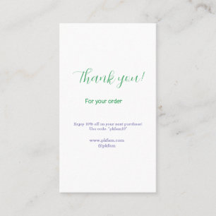 Carte De Visite Merci pour l'achat de l'entreprise familiale socia