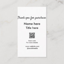 Merci pour le nom d'achat ici scan QR