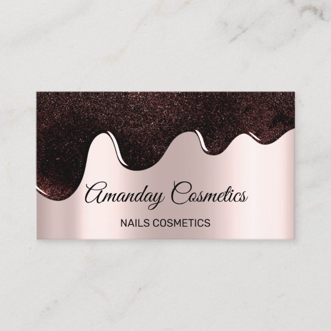 Carte De Visite Merci Pour Shopping Rose Drives Nails Maquillage (Devant)