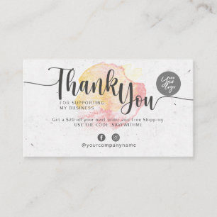 Carte De Visite Merci pour soutenir mon entreprise