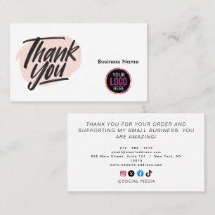 Carte De Visite  Merci pour votre achat 