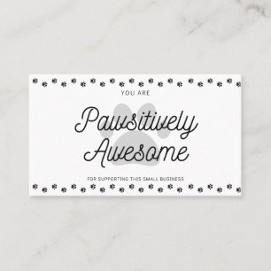 Carte De Visite Merci pour votre achat Animal Theme