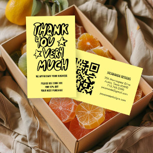 Carte De Visite Merci pour votre commande CODE RABAIS Code QR