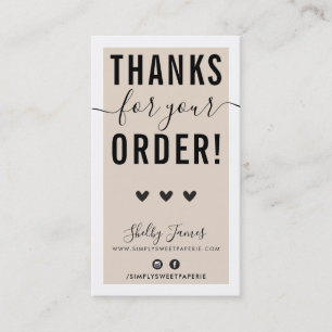 Carte De Visite MERCI POUR VOTRE COMMANDE insérer le blé noir