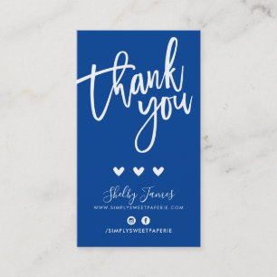 Carte De Visite MERCI POUR VOTRE COMMANDE insérer le bleu royal mo