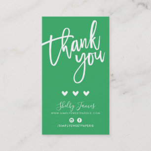 Carte De Visite MERCI POUR VOTRE COMMANDE insérer moderne vert kel