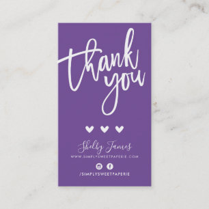 Carte De Visite MERCI POUR VOTRE COMMANDE insérer moderne violet