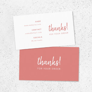 Carte De Visite Merci pour votre commande Insertion professionne
