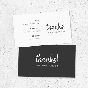 Carte De Visite Merci pour votre commande   Insertion professionne