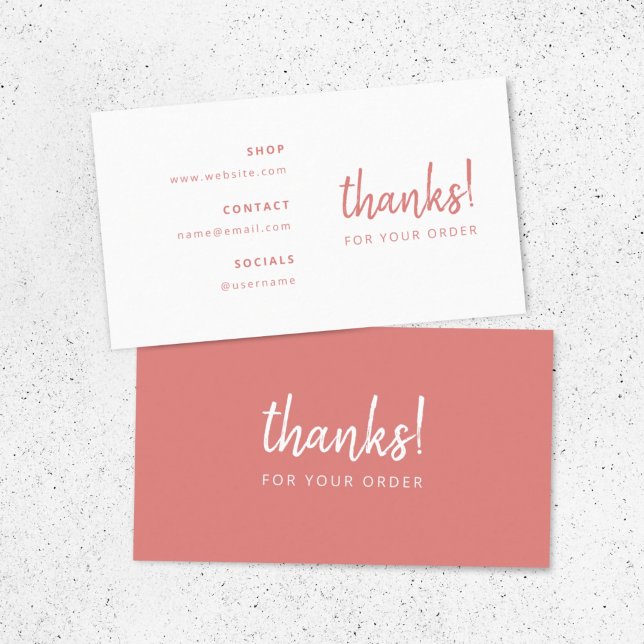 Carte De Visite Merci pour votre commande | Insertion professionne (Créateur téléchargé)