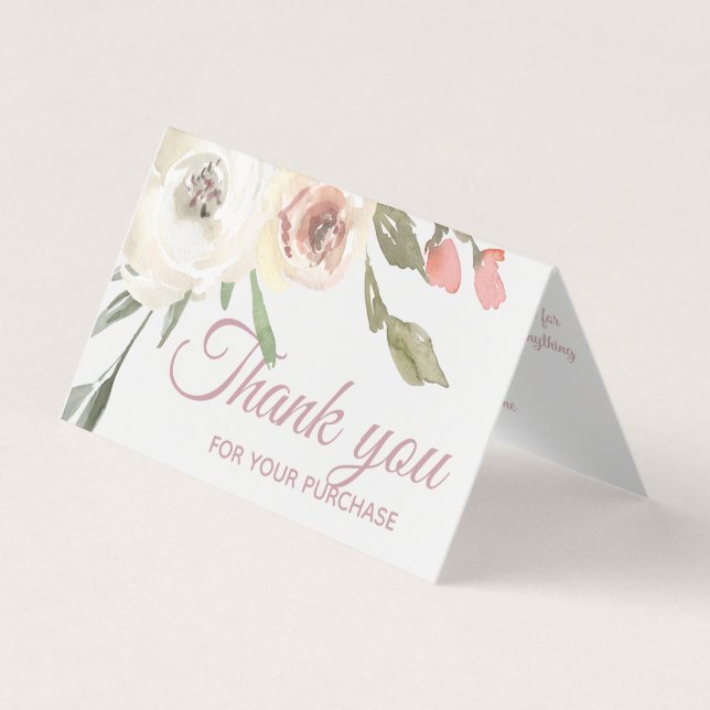 Carte De Visite Merci Pour Votre Entreprise Boutique Florale (Devant)
